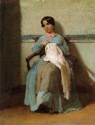 William-Adolphe Bouguereau Portrait of Leonie Bouguereau oil painting artist